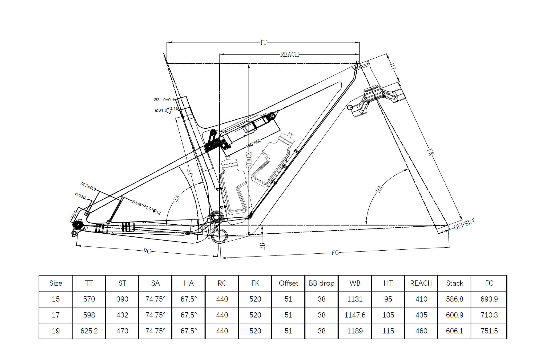 OB-M405  Full Suspension MTB Frame， XC Race Travel 90mm
